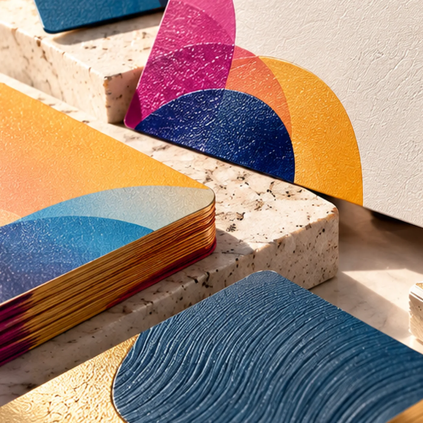 Business card detail showing edge colour and paper thickness