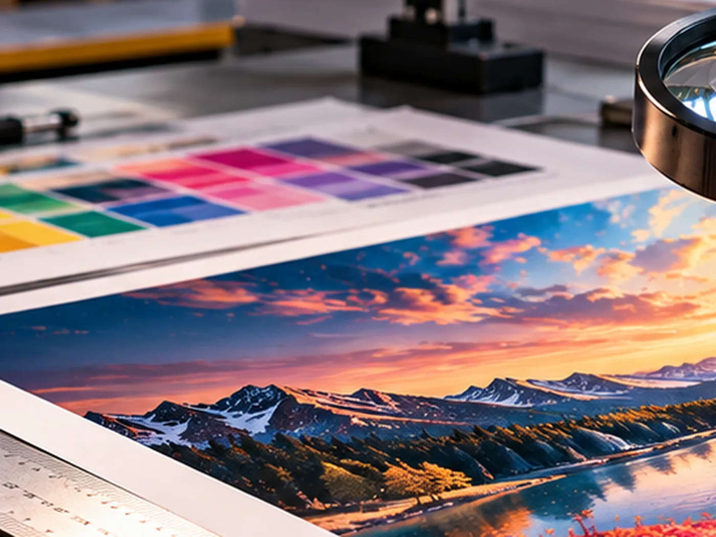 Close inspection of a printed sheet on the inspection table