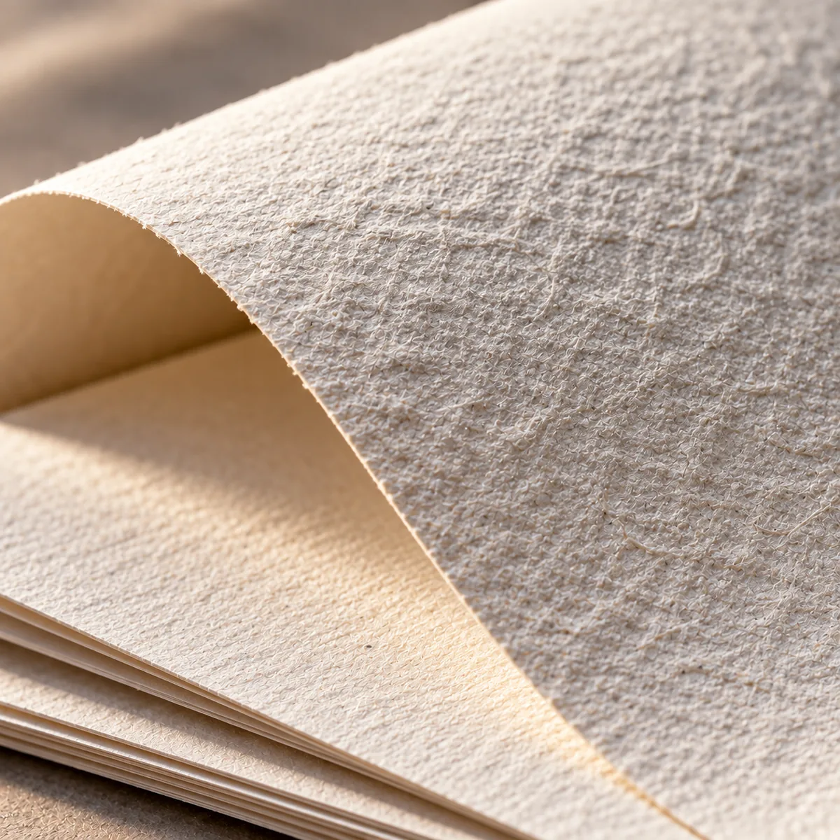 Macro of textured fine-art paper with an embossed surface